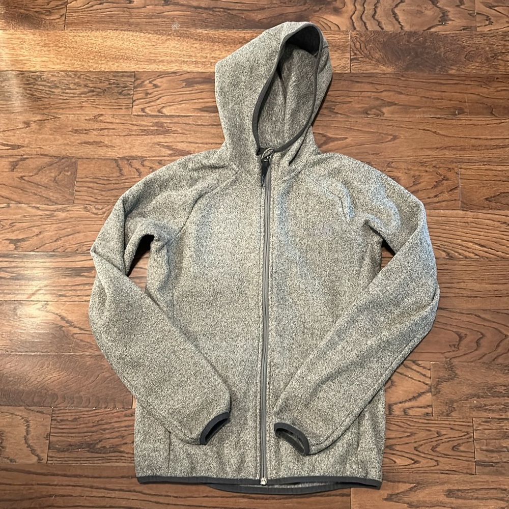 THE NORTH FACE - fleece jacket full zipper front grey long sleeve size small